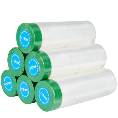 ซื้อ ใส PE Pretaped Masking Film การปกป้องพลาสติก การวาดสีสําหรับการปกปิดเฟอร์นิเจอร์ online manufacture